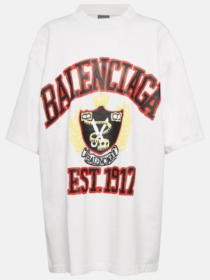 Kokvilnas t-krekls Balenciaga bēšs