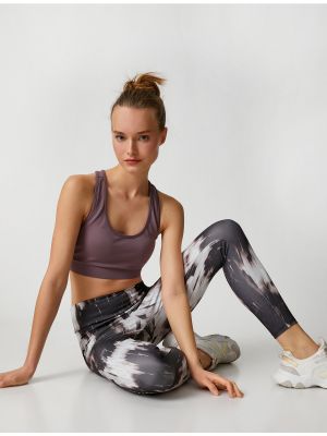 Pantaloni sport cu imprimeu abstract Koton maro