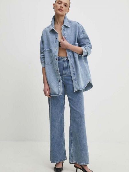 Kurtka jeansowa oversize Answear Lab niebieska