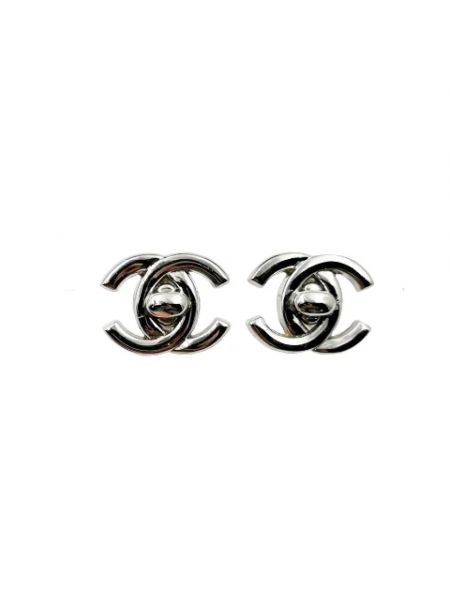 Kolczyki retro Chanel Vintage srebrne