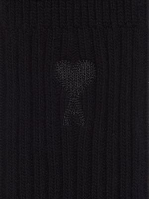 Chaussettes en tricot de motif coeur Ami Paris noir