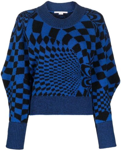 Jersey de tela jersey con estampado geométrico Stella Mccartney azul