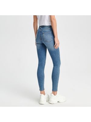 Skinny džíny s vysokým pasem Sinsay modré