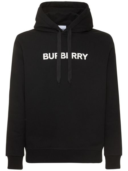 Sudadera con capucha de algodón de tela jersey Burberry negro