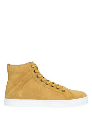 Sneakers di pelle Hogan Rebel giallo