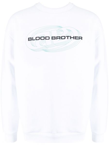 Trykt bomull sweatshirt Blood Brother hvit