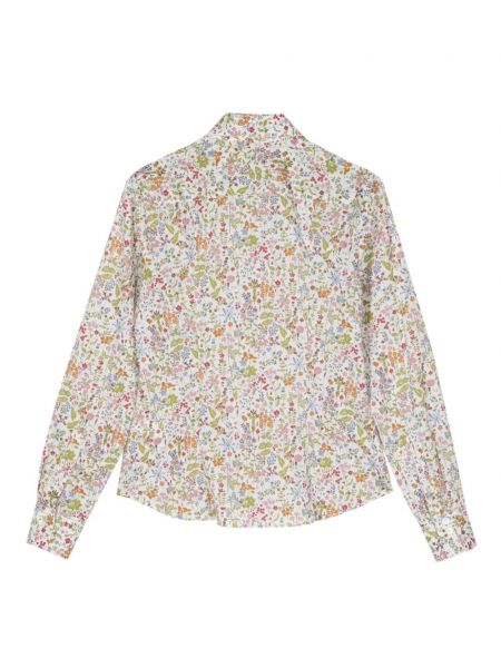 Květinová bavlněná košile s potiskem Paul Smith bílá