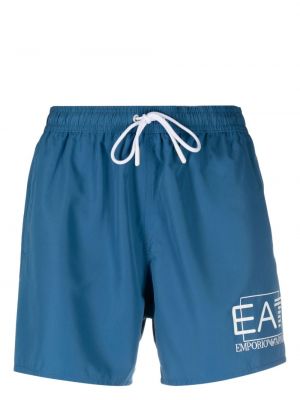 Kratke hlače s printom Ea7 Emporio Armani plava
