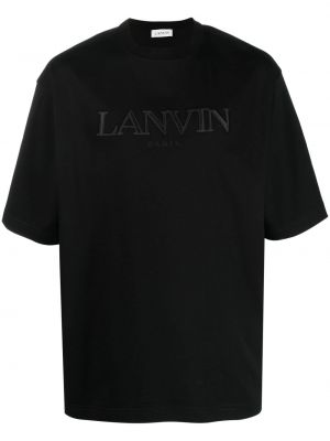 Černé bavlněné tričko Lanvin