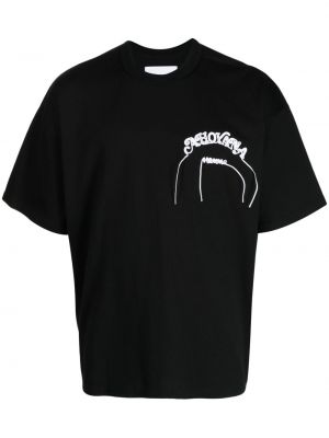 Bavlněné tričko s potiskem Yoshiokubo černé