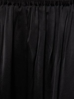 Viskózové saténové kalhoty relaxed fit Matteau černé