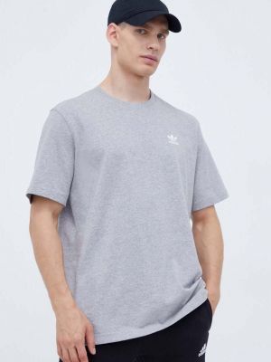 Bavlněné tričko s aplikacemi Adidas Originals šedé
