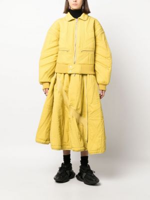 Zateplené prošívané midi sukně Y-3 žluté