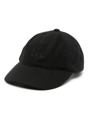 Siuvinėtas kepurė su snapeliu A.p.c. juoda