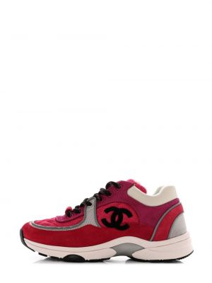 Hálós szarvasbőr sneakers Chanel Pre-owned rózsaszín