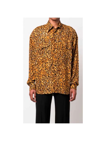 Camisa con estampado leopardo Moschino marrón