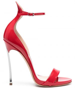 Sandales en cuir vernis Casadei rouge