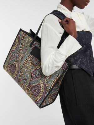 Jacquard shopper handtasche mit paisleymuster Etro