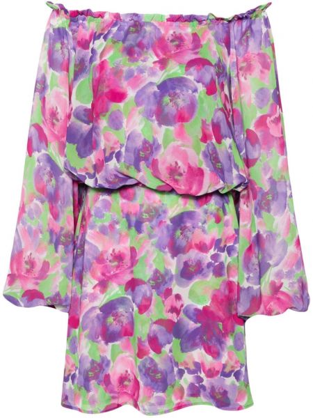 Robe évasée à fleurs à imprimé Rotate Birger Christensen violet