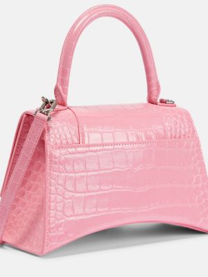 Δερμάτινη τσάντα χιαστί Balenciaga ροζ
