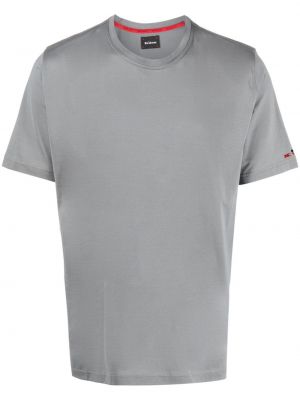 Bombažna majica z okroglim izrezom Kiton siva
