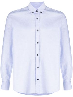 Памучна ленена риза Peserico синьо