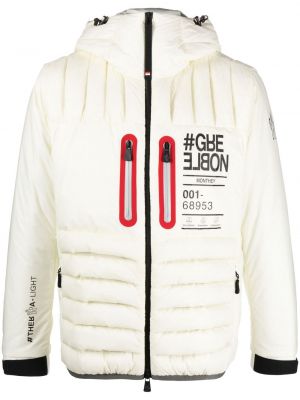 Prošivena pernata jakna s kapuljačom Moncler Grenoble bijela