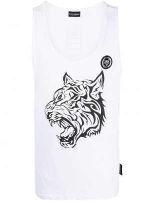 Риза с принт с тигров принт Plein Sport бяло