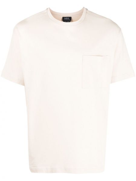 Kokvilnas t-krekls ar kabatām A.p.c. bēšs