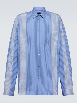 Dryžuota medvilninė marškiniai Balenciaga mėlyna