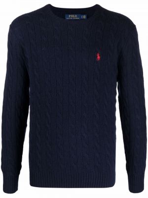 Džemper s vezom Polo Ralph Lauren plava