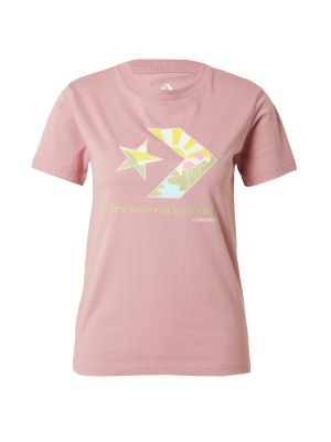 Marškinėliai su žvaigždės raštu Converse rožinė