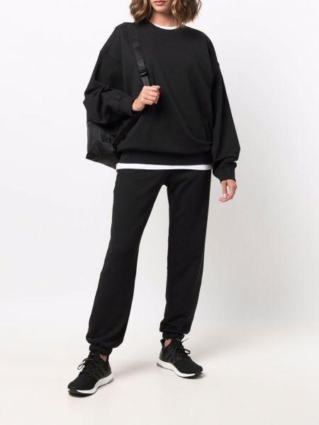 Pantalones de chándal con bordado de cintura alta Adidas negro
