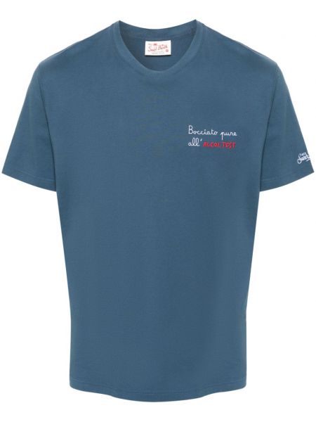 Haftowana koszulka Mc2 Saint Barth niebieska