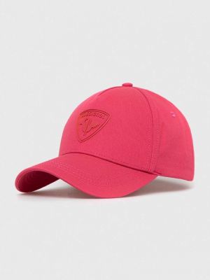 Памучна шапка с козирки с апликация Rossignol розово