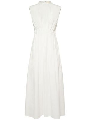 Памучна макси рокля Khaite бяло