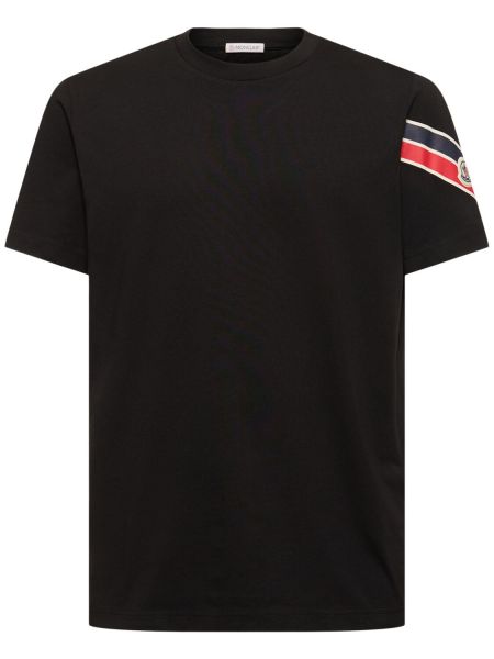 Trykt bomuld t-shirt Moncler sort