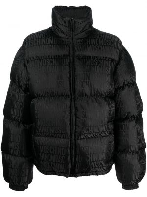 Pernata jakna s printom Moschino crna