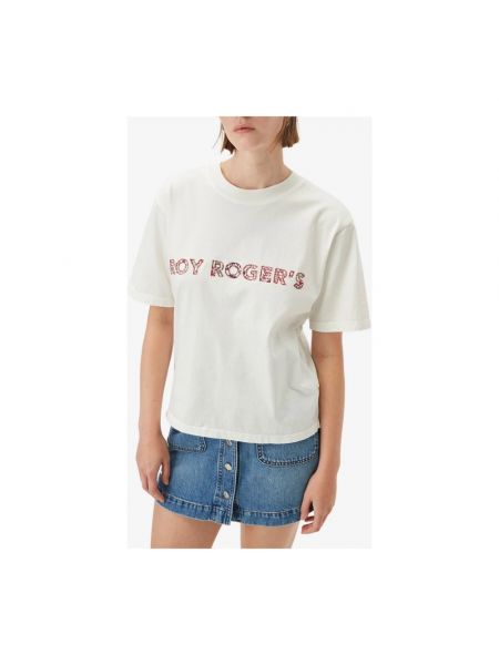 Koszulka w kwiatki Roy Rogers biała
