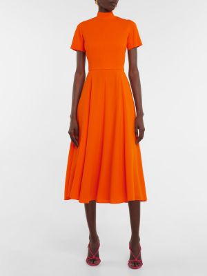 Gyapjú midi ruha Emilia Wickstead narancsszínű