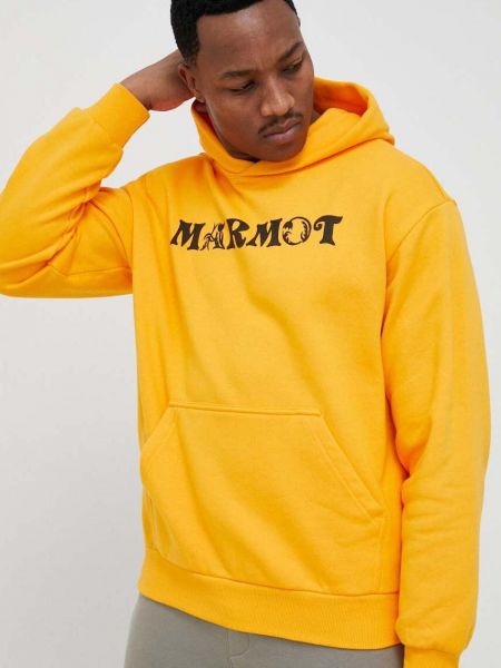 Bluza z kapturem z nadrukiem Marmot pomarańczowa