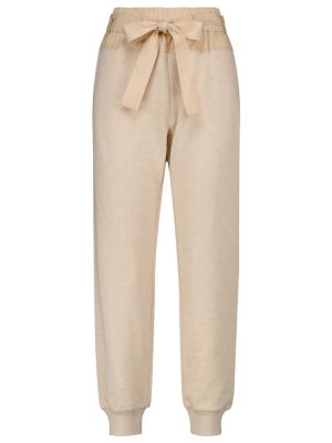 Pantalones de chándal de algodón Ulla Johnson beige