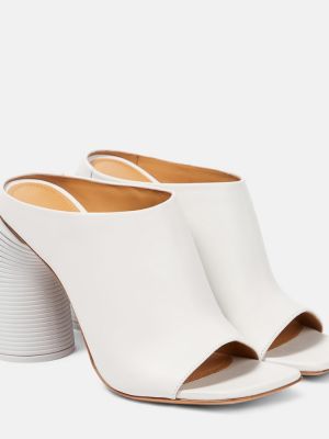 Papuci tip mules din piele Off-white alb