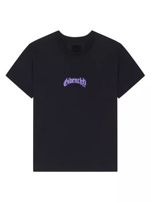 Хлопковая футболка с принтом свободного кроя Givenchy черная