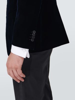 Aksamitny garnitur Giorgio Armani niebieski
