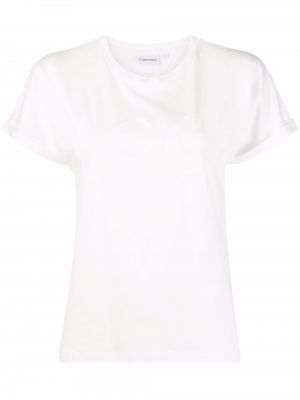 Majica s potiskom Calvin Klein bela