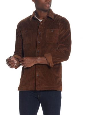 Вельветовая рубашка ретро Weatherproof Vintage коричневая