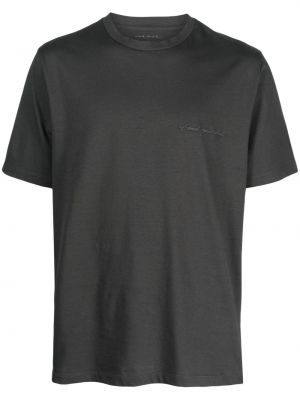 Bombažna majica z vezenjem Sease siva