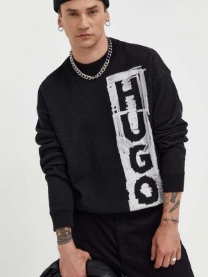 Вълнен жилетка Hugo черно
