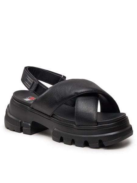 Chunky sandali Tommy Jeans črna